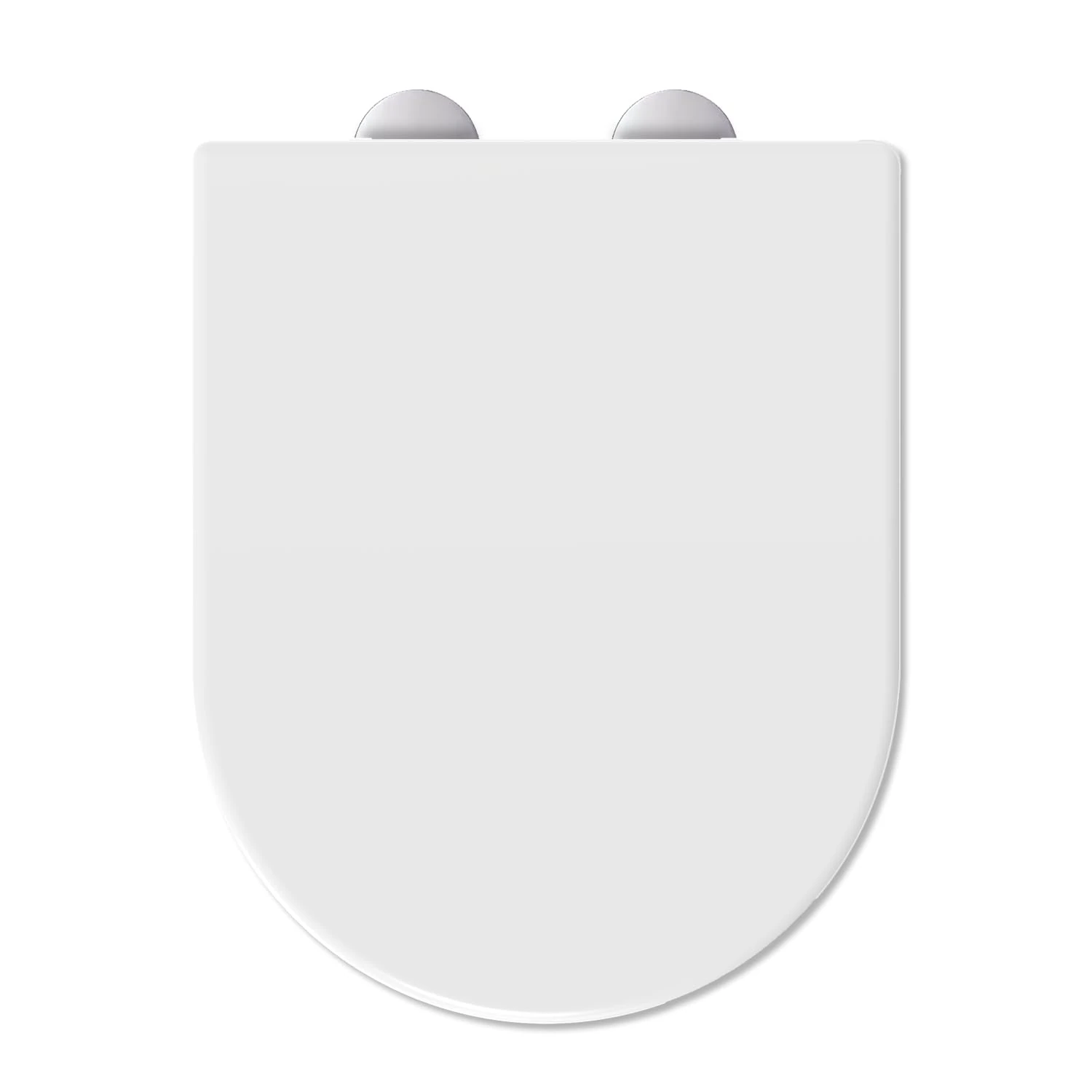 Mass Dynamic D-Shape Toilet Seat, Soft Close Loo Seat with Easy Top Fix, One Button Quick Release for Cleaning, Durable Urea Formaldehyde Material, White (Signature Series) - Pack of 5