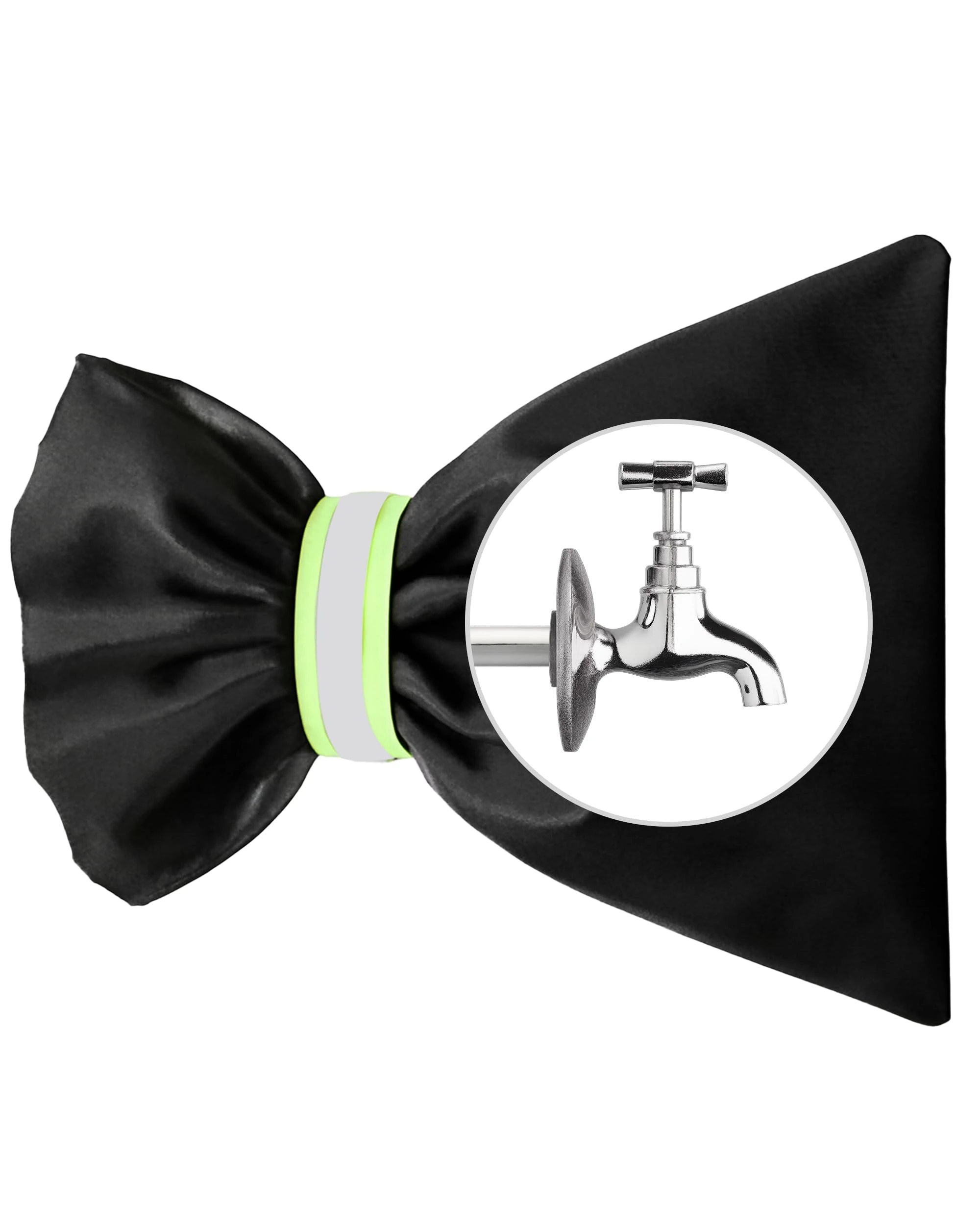 Keplin Outdoor Tap Cover with Reflective Strip – Frost Protection for Winter, Waterproof 210D Oxford Insulated Jacket with Cotton Padding, Fits Most Standard Garden Taps, 22x16cm Black, 1 Pack