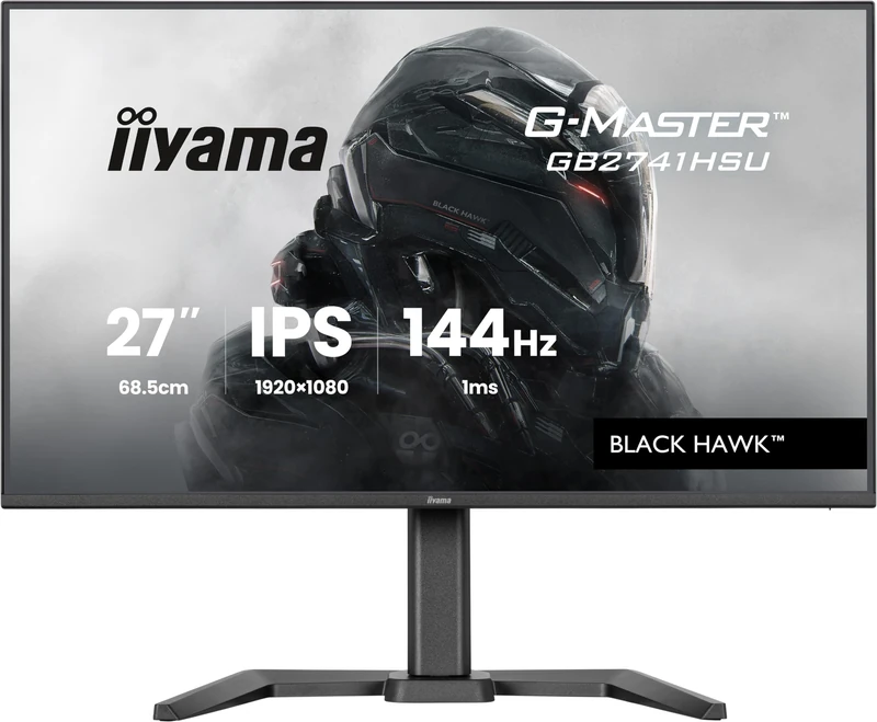iiyama G-Master GB2741HSU-B1 27 inch 144Hz HD Gaming Display, 1ms (MPRT) IPS LCD with Adaptive Sync, HDMI/DP, HAS