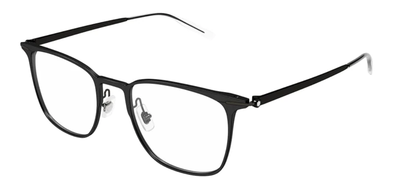 MONTBLANC Eyeglasses Black-black-transparent/Lens Height: 38,40 Lens Diagonal: 57,40 Shape Description: Rectangular/Squared