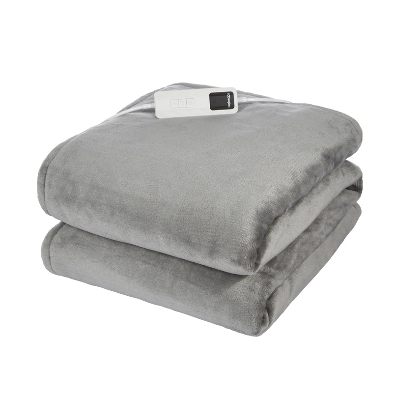 Dimplex DXHTG Super Cosy Washable Heated Throw with Fast Heat Up, Auto Shut-Off, 9 Heat Settings, 9 Hour Timer, Extra Soft - Grey