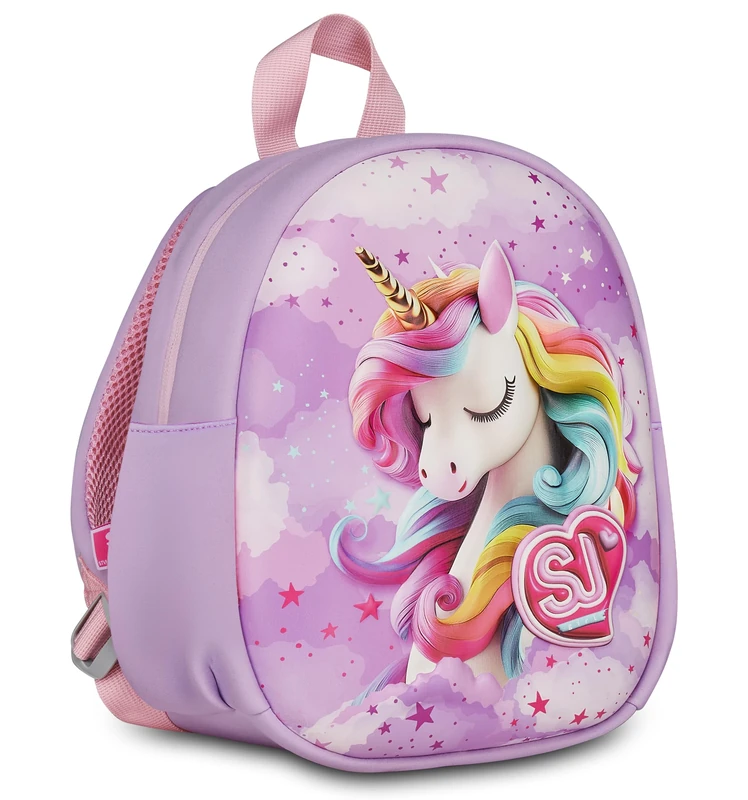 SJ GANG STYLE JAM GANG Nursery Backpack, Small Backpack, Unicorn for Girls with Thermoformed Front Shell, Adjustable Shoulder Straps and Side Pocket Bottle Holder