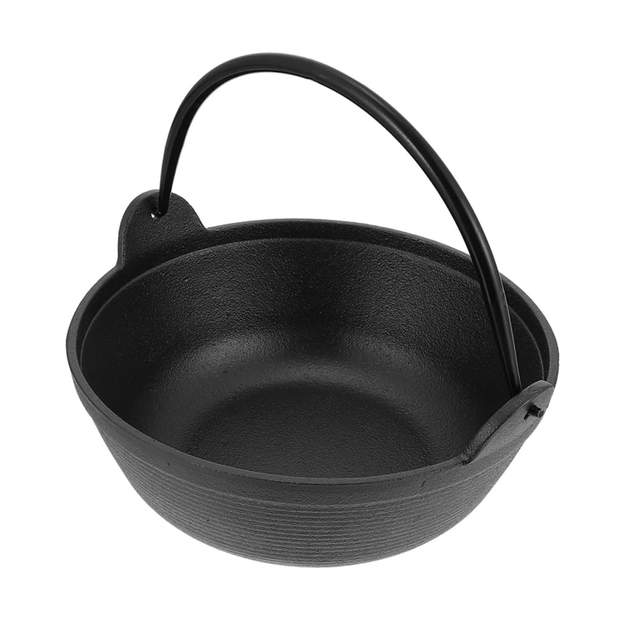 Ipetboom Nonstick Cast Iron Dutch Oven Portable Outdoor Saucepan with Single Handle Even Heat Distribution Skillet for Camping and Family Cooking