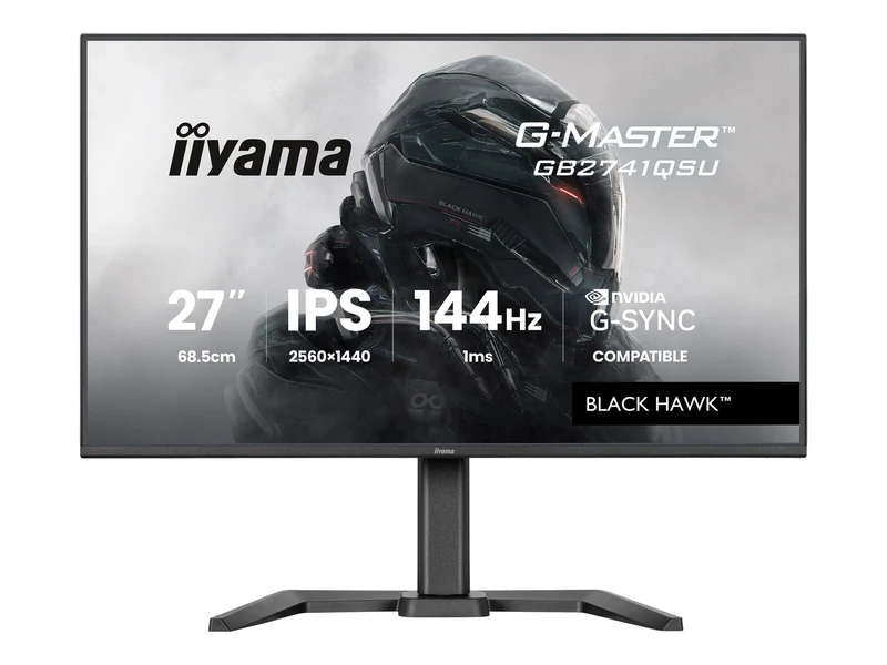 iiyama G-Master GB2741QSU-B1 27 inch 144Hz QHD Gaming Display, 1ms (MPRT) IPS LCD with Adaptive Sync & G-Sync Compatible, 2560x1440, HDMI/DP, HAS