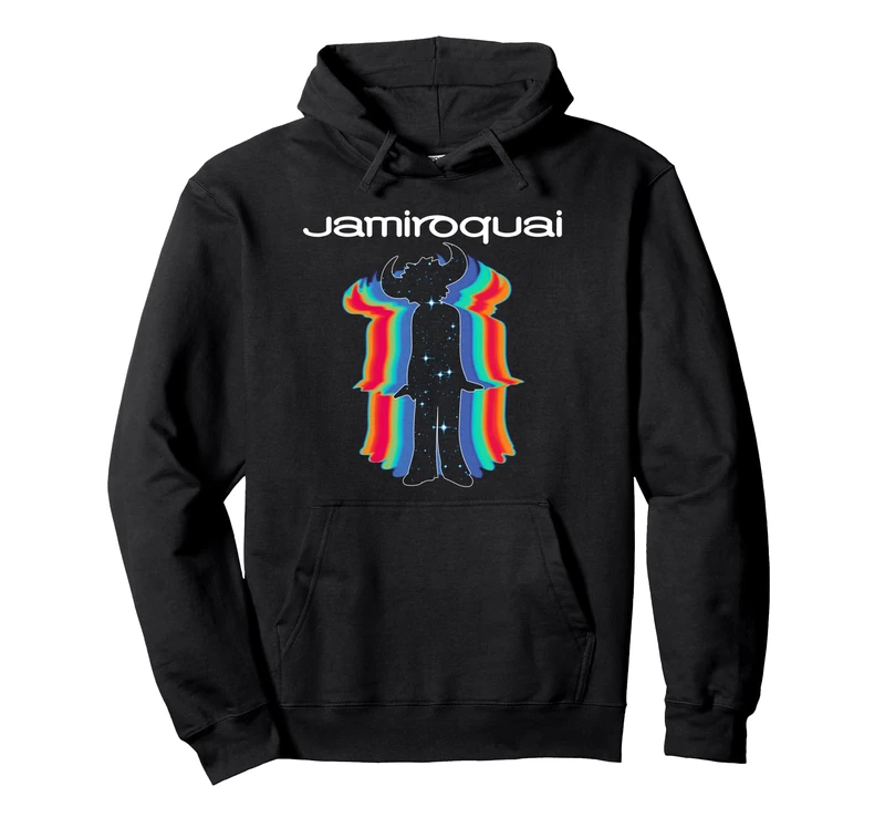 Official Jamiroquai Rainbow Space Logo Pullover Hoodie