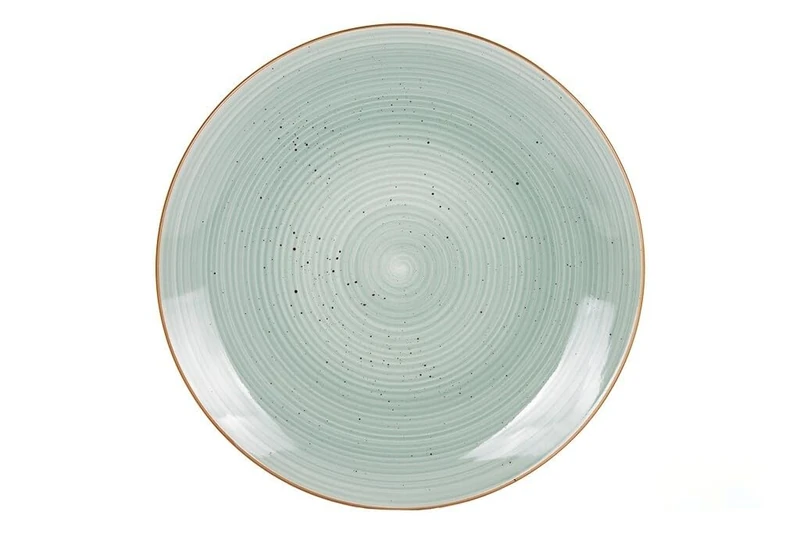 Levitantes B1654438 Hand Painted Ceramic Dinnerware Set Water Green Glazed with Vintage Rim 16 Piece, Pending Define Data Source - Image 1