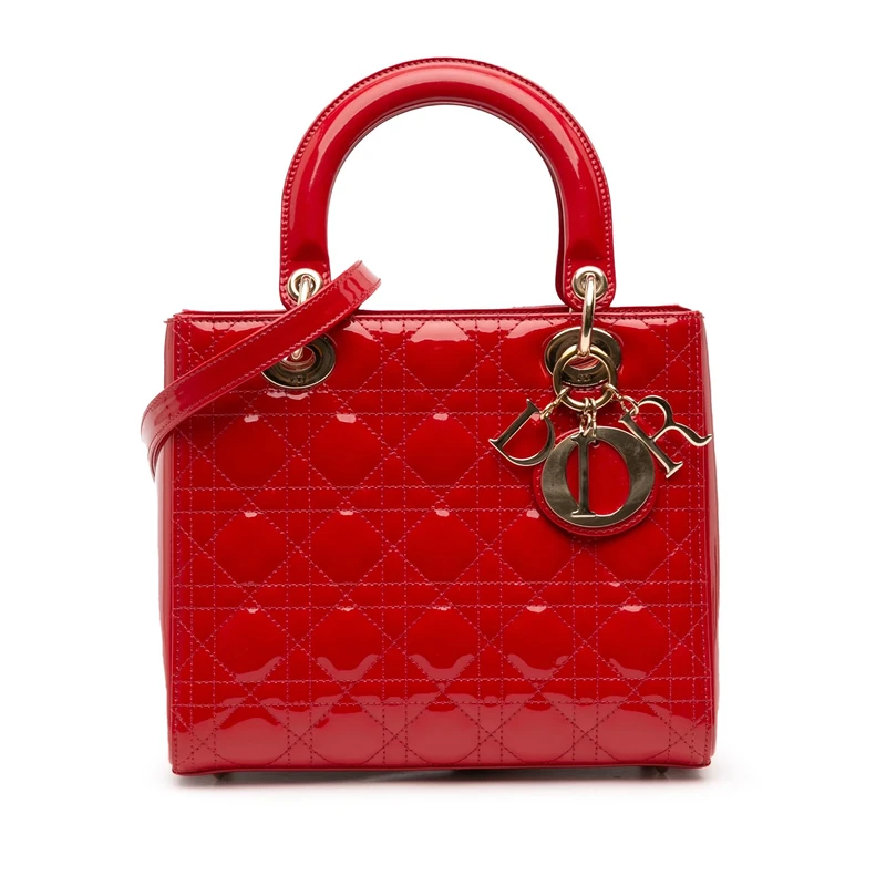 Dior Pre-Loved Medium Patent Cannage Lady