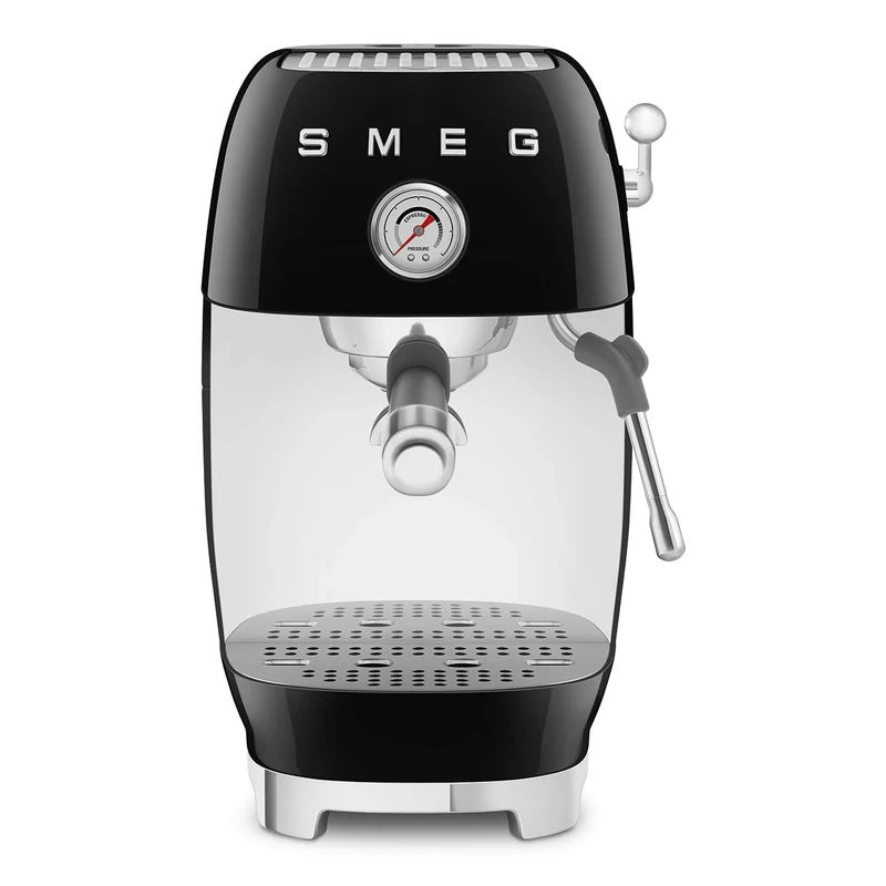 Smeg ECF03BLUK Espresso Coffee Machine with Cold Brew Function, 4 Pre-Set Espresso Settings, 15 Bar Pump, Black and Stainless Steel