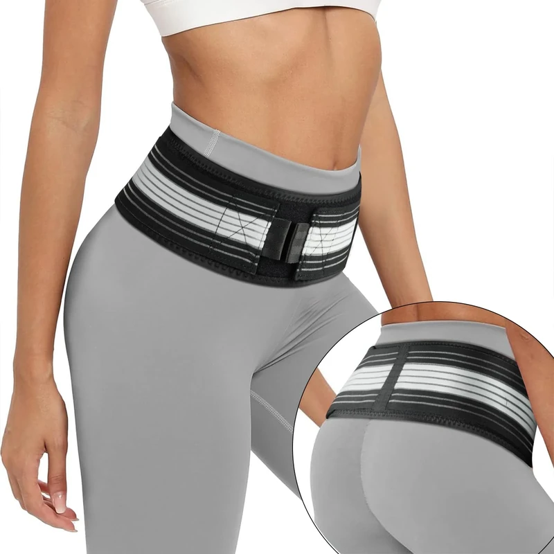 AOGOE Sacroiliac SI Joint Hip Belt, Sacroiliac Hip Support Band for Men Women, Lower Back Support Brace, Applicable for Pelvis, Lumbar, Nerve, Leg, 120CM