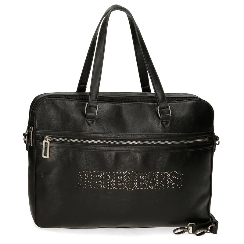 Pepe Jeans Bera Laptop Briefcase Black 40x30x5cm Faux Leather by Joumma Bags