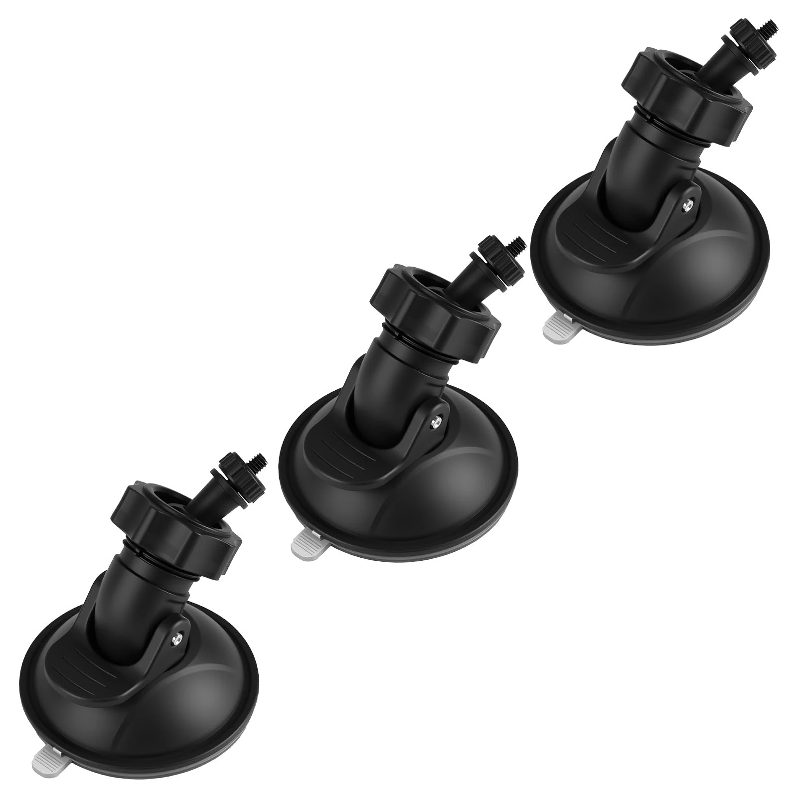 3PCS Car Dash Cam Mount Bracket Suction Cup Holder for Cameras ORSKEY Nextbase TOGUARD Claoner YUNDOO DVR GPS Camera 360° Rotating Ball Joint Strong Suction Power Easy to Install and Remove Black