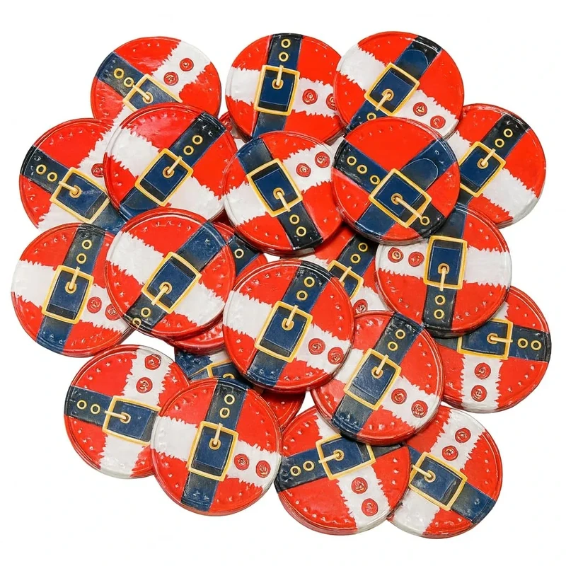 Christmas Santa Belt Chocolate Coins 50 nos Milk Santa coins ideal for Xmas gift and Christmas bag fillers