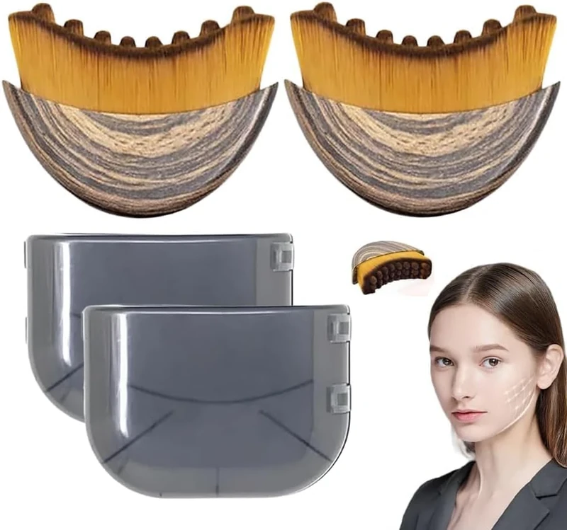 Lengaijin New Lymphatic Contour Face Brush, Contour Face Brush Lymphatic Drainage Massager for Face, Designed for The Face Gentle Enough for Daily Use (Universal Size, Count, 2)