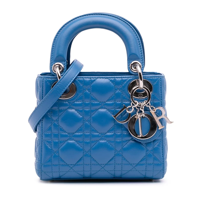 Dior Pre-Loved Mini Lambskin Cannage Lady Handbag