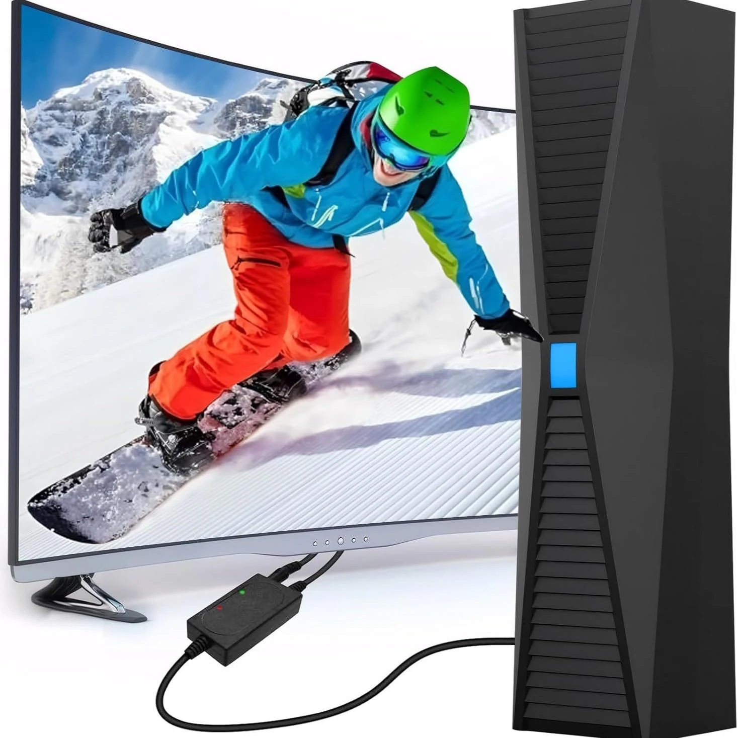 2025 Indoor TV Aerial - Digital Aerial with Booster 380+ Long Range Reception for Freeview TV Support 4K 1080P HDTV & 5M Coax Cable (Tablet) (Solid)