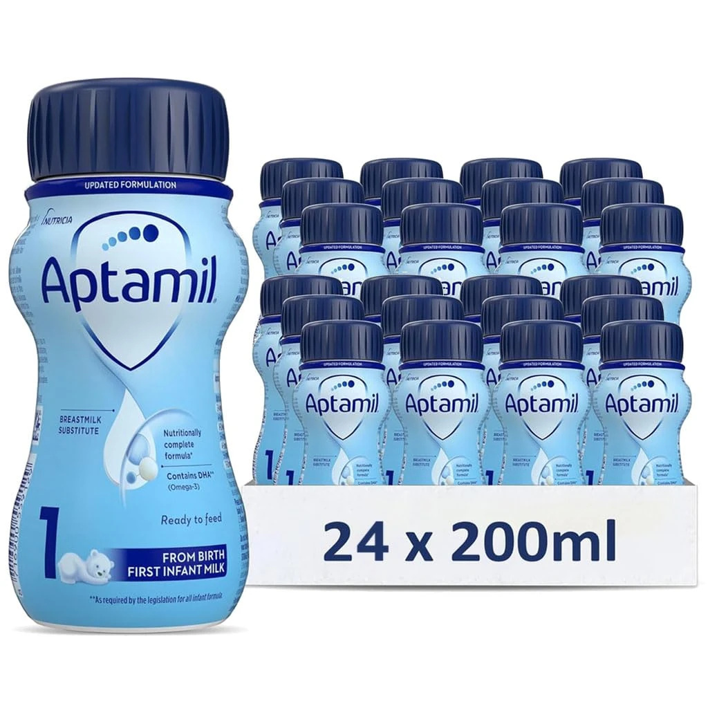 24 x 200ml Aptamil Breastmilk Substitute 1 First Infant Milk From Birth