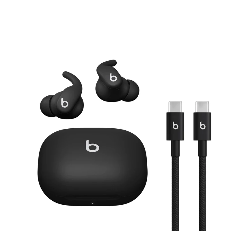 Beats - Powerbeats Fit - Wireless Noise-Cancelling Workout Earbuds with Ultimate Secure Fit with USB-C Charging Cable (1.5m) - Jet Black