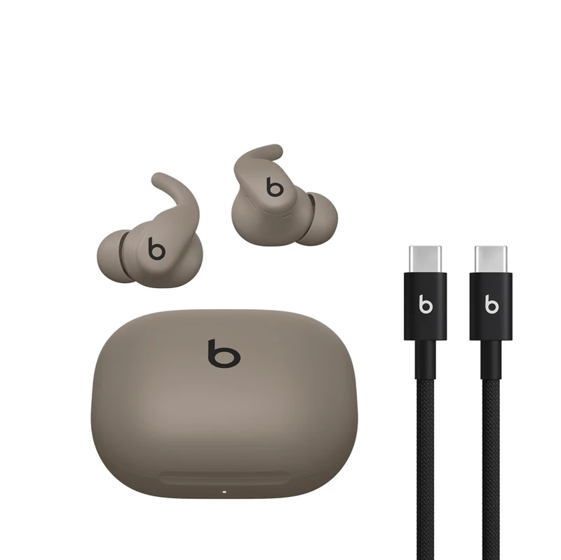 Beats - Powerbeats Fit - Wireless Noise-Cancelling Workout Earbuds with Ultimate Secure Fit with USB-C Charging Cable (1.5m) - Gravel Gray