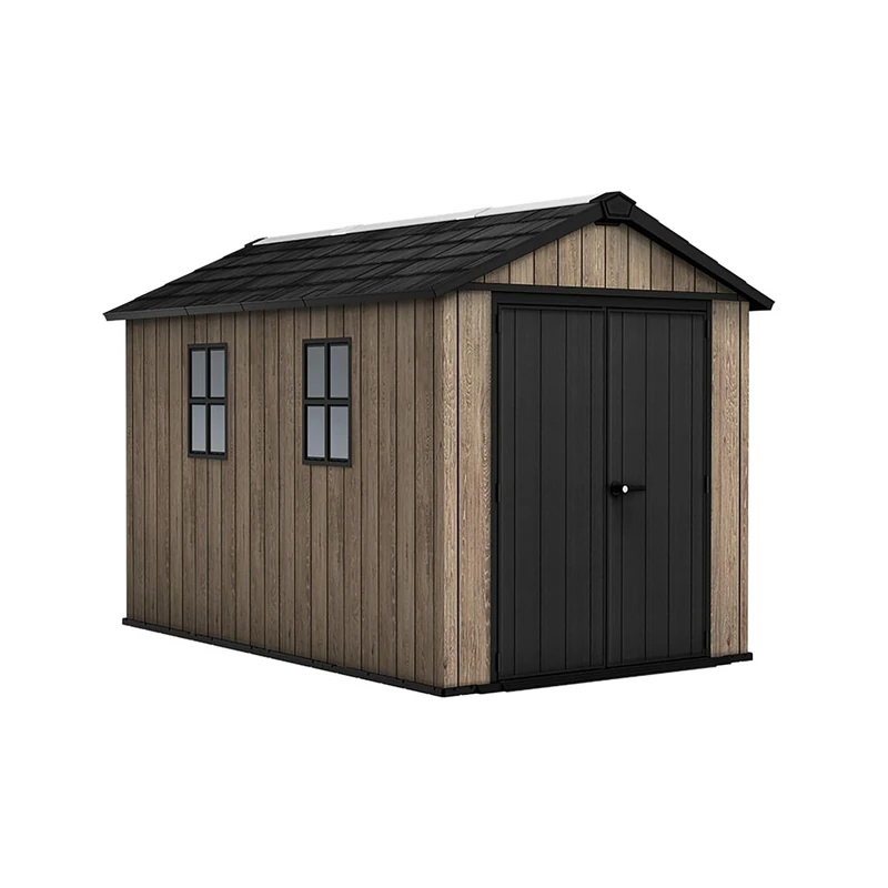 Keter Signature Apex Shed 7.5x11ft – Ashwood Brown | 14.1m³ Outdoor Storage | Deep Design for Large Items | Weatherproof, Ventilated & Raised Floor | Wood-Effect Resin, Maintenance-Free