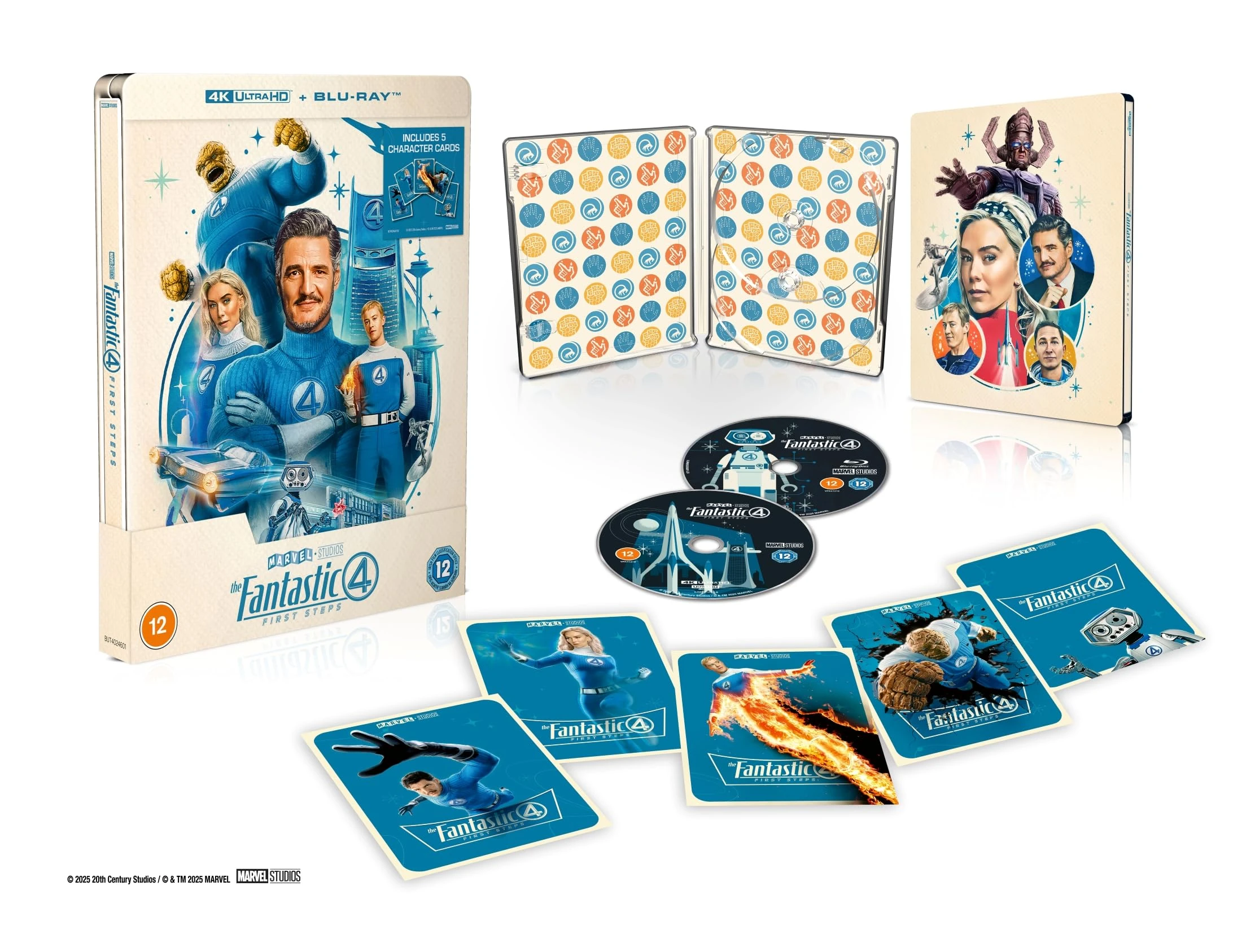 Marvel Studios' The Fantastic Four: First Steps 4K Ultra HD/BD SteelBook (with 5 x Collectible Character Artcards) [Blu-ray] [Region Free]