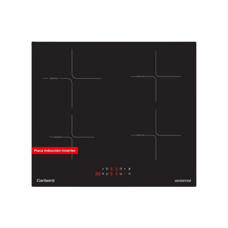 Corberó - Induction Plate | CCIM472 | 4 Zones | Booster | Inverter | Touch Control | Timer | Child Safety | 7200 W | Black