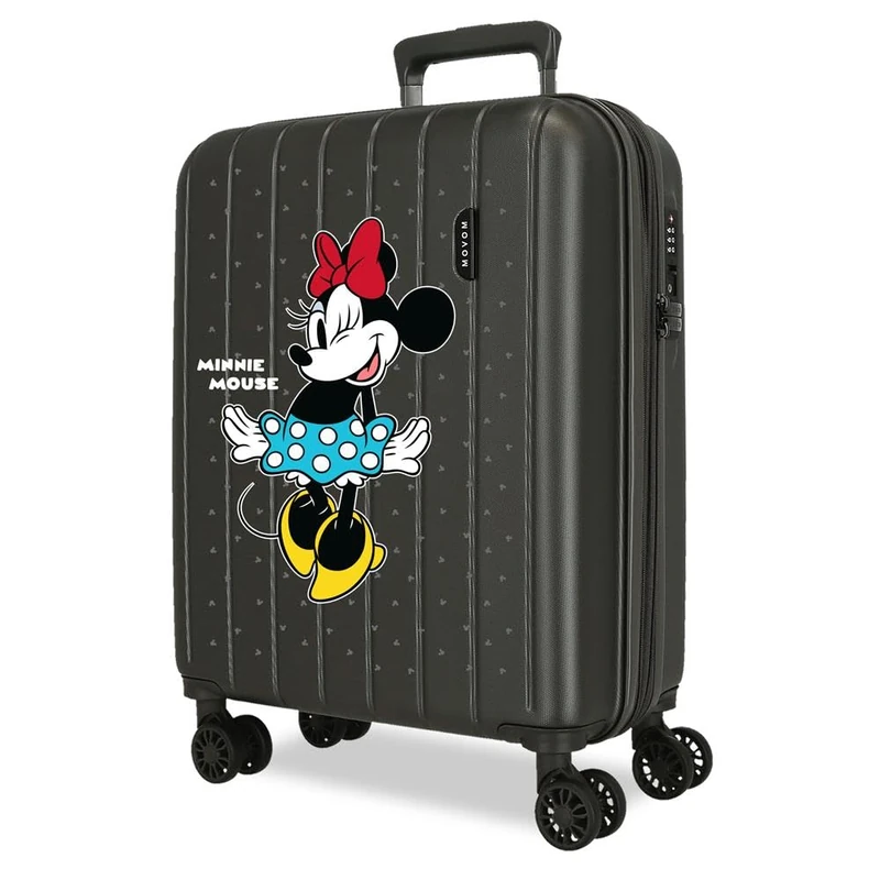 Joumma Disney Minnie Line Cabin Suitcase Anthracite 40 x 55 x 20 cm Rigid 2.8 kg TSA Lock Integrated ABS 2.8 kg 37 L Extendible Hand Luggage