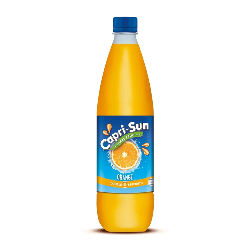 Capri-Sun Double Strength Orange Squash (1 Litre) - No Added Sugar - Made with Real Fruit Juice - No Artificial Flavours or Colours