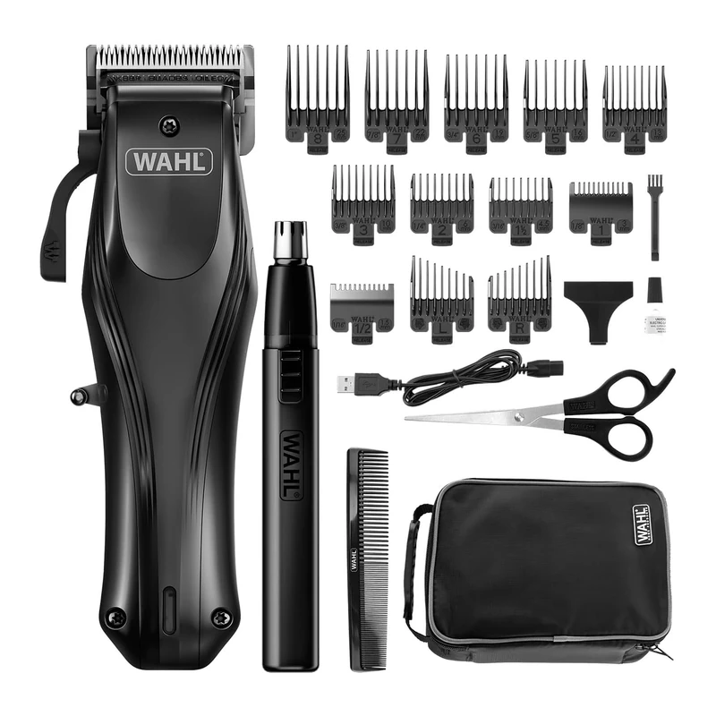 Wahl Rapid Clip Hair Clipper, Hair Clippers for Men, USB Rechargeable, Ear/Nose Hair Removal, Taper Arm, Full Haircuts at Home, Lithium-Ion Battery, Ergonomic Handle