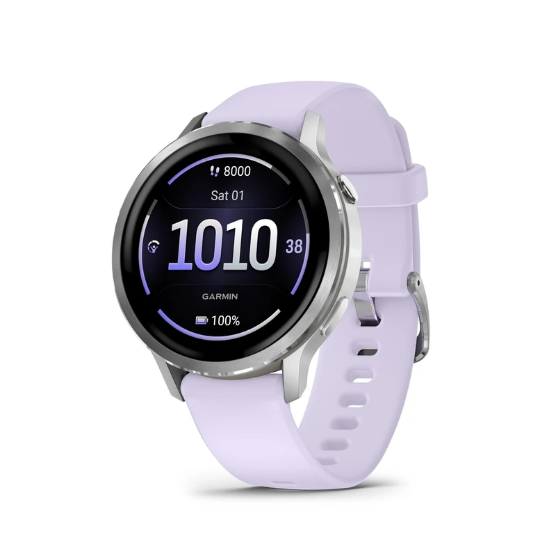 Garmin Venu 4 41mm - GPS Smartwatch, AMOLED Touchscreen, 24/7 Advanced Health & Fitness, 80+ sports apps, Flashlight, ECG app, Sleep Tracking,Fitness coach,up to 10 days battery life,Silver/Periwinkle - Image 1