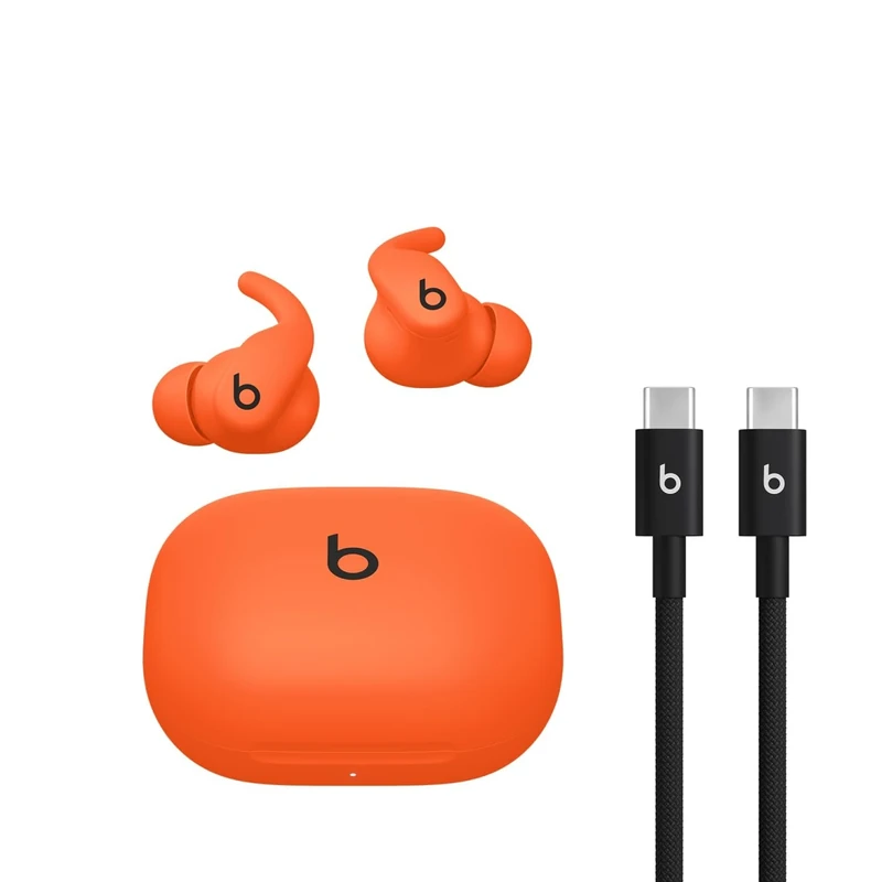 Beats - Powerbeats Fit - Wireless Noise-Cancelling Workout Earbuds with Ultimate Secure Fit with USB-C Charging Cable (1.5m) - Spark Orange