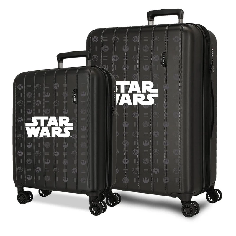 Joumma Star Wars Black Luggage Set Black 55/65 cm Rigid 6.8 kg TSA Lock Integrated ABS 6.8 kg 109L Extendable Carry-on Luggage