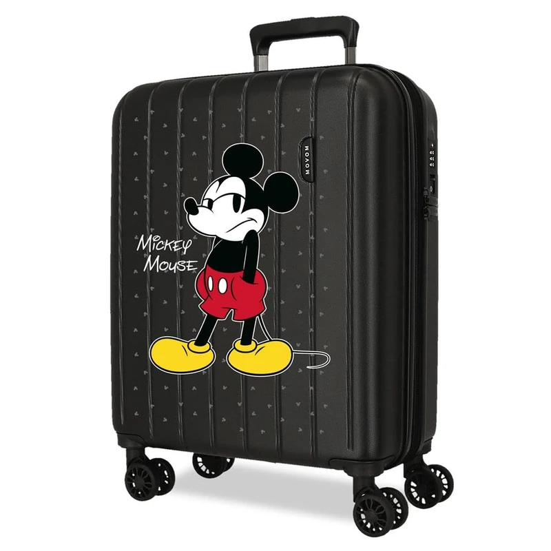 Joumma Disney Mickey Waiting Cabin Suitcase Black 40 x 55 x 20 cm Rigid 2.8 kg TSA Closure Integrated ABS 2.8 kg 37L Extendable Hand Luggage