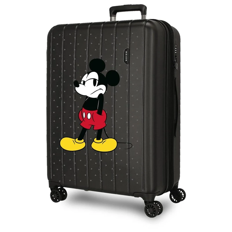 Joumma Disney Mickey Waiting Medium Black Suitcase 48 x 65 x 27 cm Hard 3.5 kg Integrated TSA Lock ABS 3.5 kg 72 L Extendible