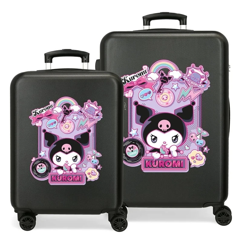 Sanrio Kuromi Wonder Fest Suitcase Set Black 55/65 cm Rigid 7.5 kg Combination Lock Side ABS 7.5 kg 89LExtensible Hand Luggage