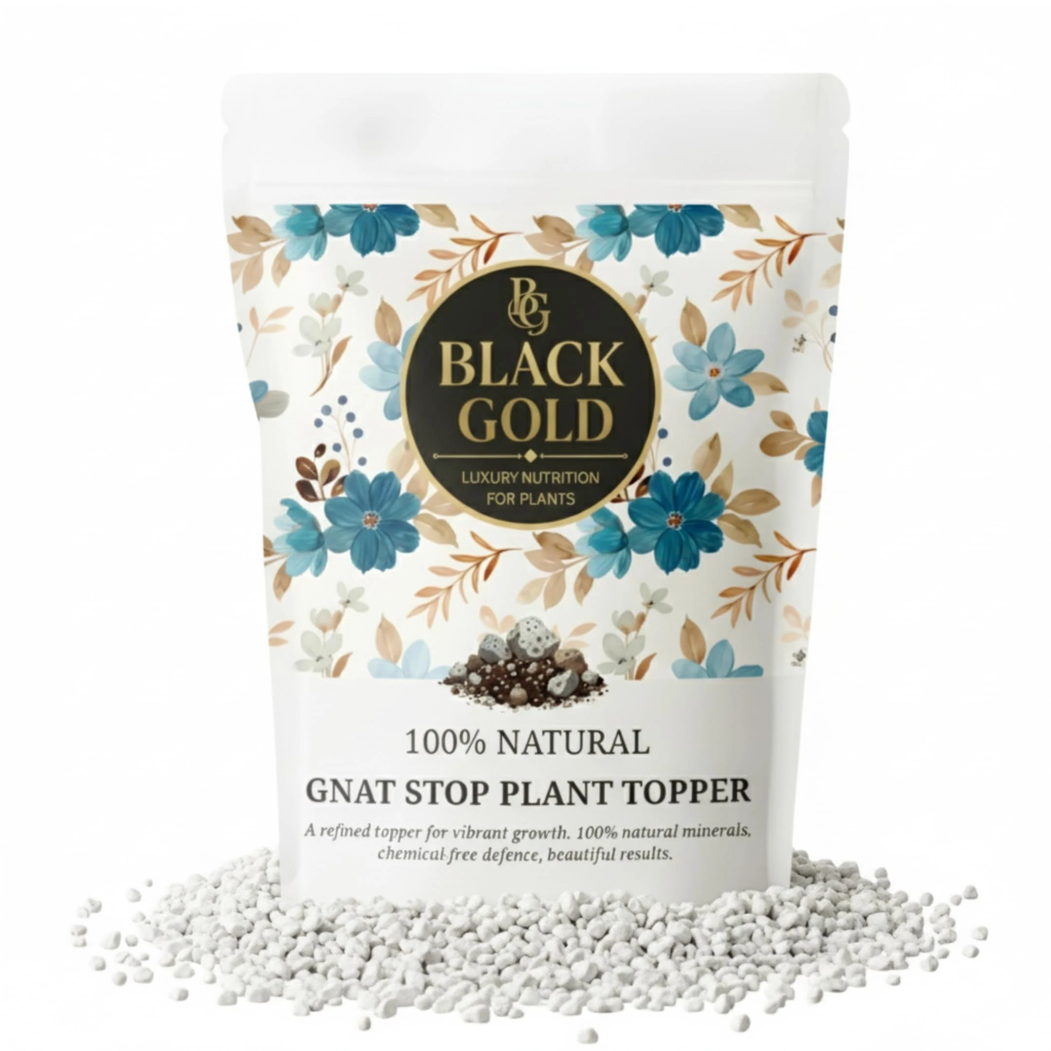 Black Gold Gnat Stop Plant Pot Topper – Natural Solution to Stop Fungus Gnats & Larvae – Protects Houseplants & Indoor Plants (3 Litre - Resealable Bag (3-6 Plants))