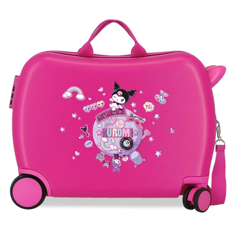 Sanrio Kuromi Around The World Children's Suitcase Pink 50 x 38 x 20 cm Rigid 2.05 kg Combination Lock Side ABS 2.05 kg 34L Hand Luggage - Image 1