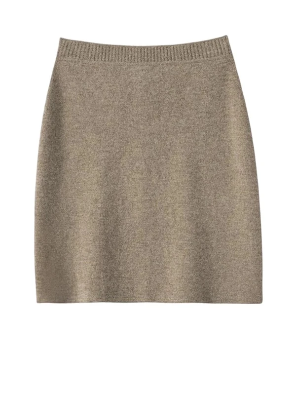 Women Cashmere Mini Skirt Elastic Waist Soft Warm Knit Bodycon Short Skirts