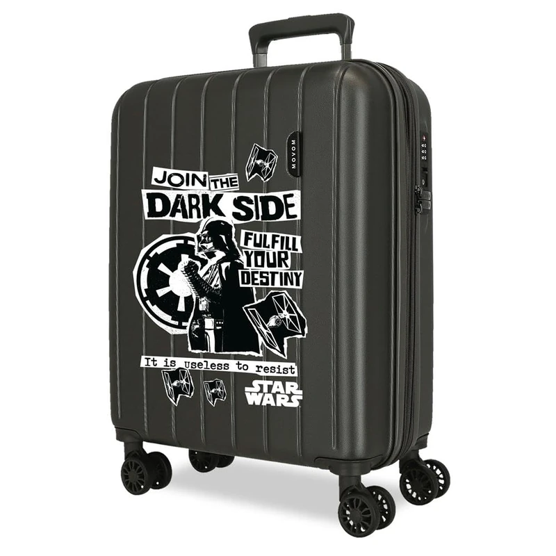 Joumma Star Wars Darth Vader Cabin Suitcase Anthracite, 40 x 55 x 20 cm, Rigid 2.8 kg, ABS Integrated TSA Lock 2.8 kg, 37 L, Extendable Cabin Luggage