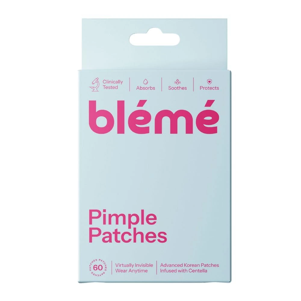 Blémé Pimple Patches 60 Pack – Ultra-Thin Bevelled Korean Hydrocolloid Spot Dots with Centella - Invisible Acne Patches for Day & Night – Seamless Under Makeup, Vegan & Cruelty-Free Blemish Treatment
