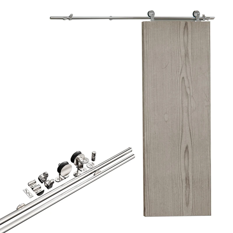 Amig - Sliding Door kit Wood - Guide 186 cm Stainless Steel 18-8 matt - 80 kg Maximum - Mod. SD002