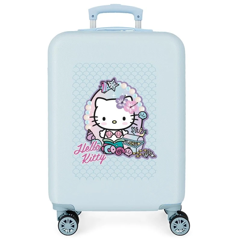 Sanrio Hello Kitty Mermaid Kitty Cabin Suitcase Blue 38 x 55 x 20 cm Rigid 2.6 kg Combination Lock Side ABS 2.6 kg 34L Hand Luggage