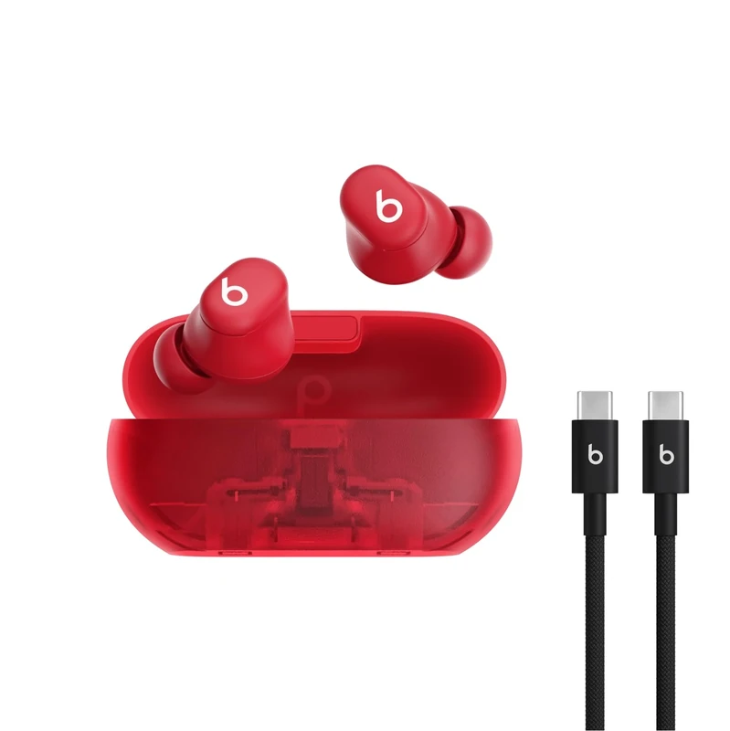 Beats Solo Buds - Transparent Red with USB-C Charging Cable (1.5m)