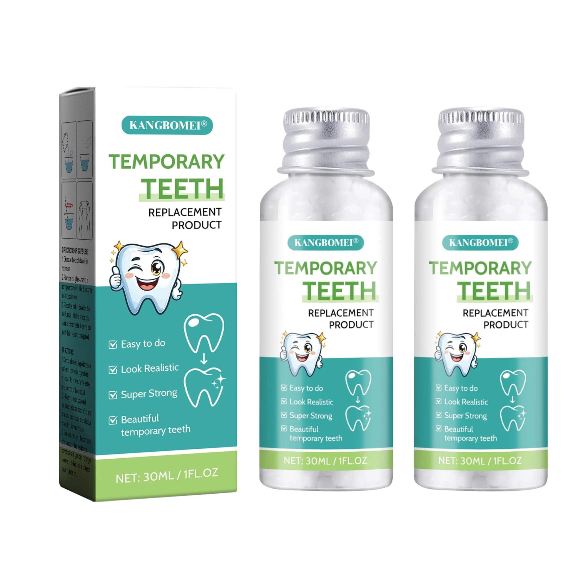 Temporary Tooth Filling Kits, Tooth Filling Repair Kit, Tooth Repair Beads for Temporary Fixing Filling Missing Broken Tooth (2)