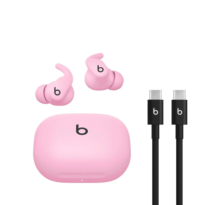 Beats - Powerbeats Fit - Wireless Noise-Cancelling Workout Earbuds with Ultimate Secure Fit with USB-C Charging Cable (1.5m) - Power Pink