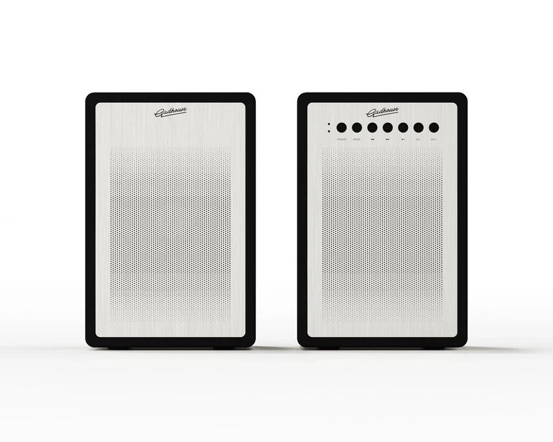 Gadhouse Miles Bookshelf Speakers – 25W Stereo Speakers For Record Player with Dynamic Grille for Sound Quality - Bluetooth Speakers with AUX Input, Modern Stylish Hifi Design