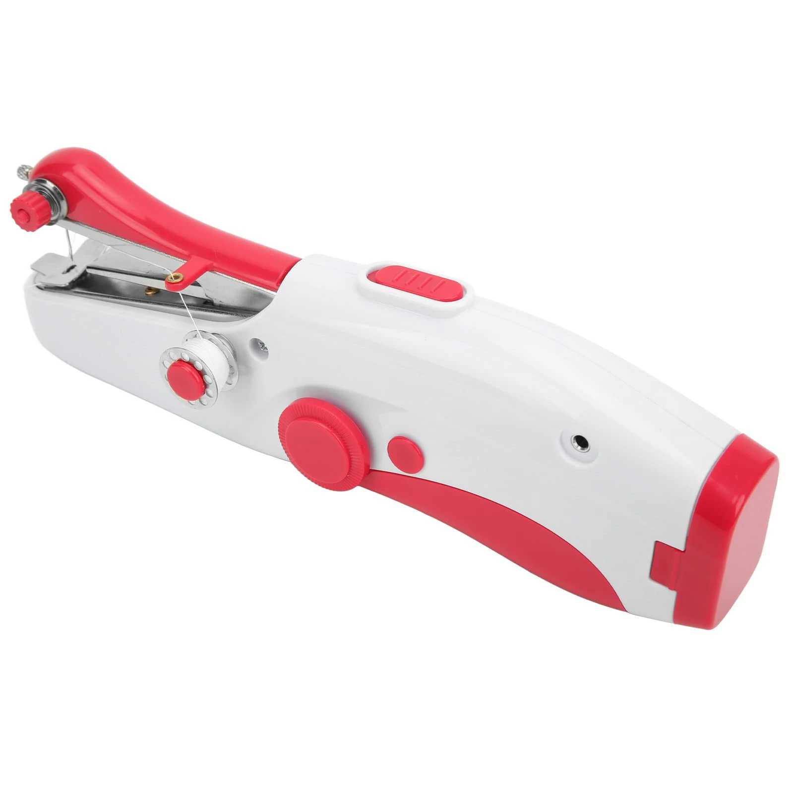 Aoaoy Hand Sewing Machine Portable Mini Small Home Electric Double Needle DIY Hand Sewing Machine for DIY (Red)