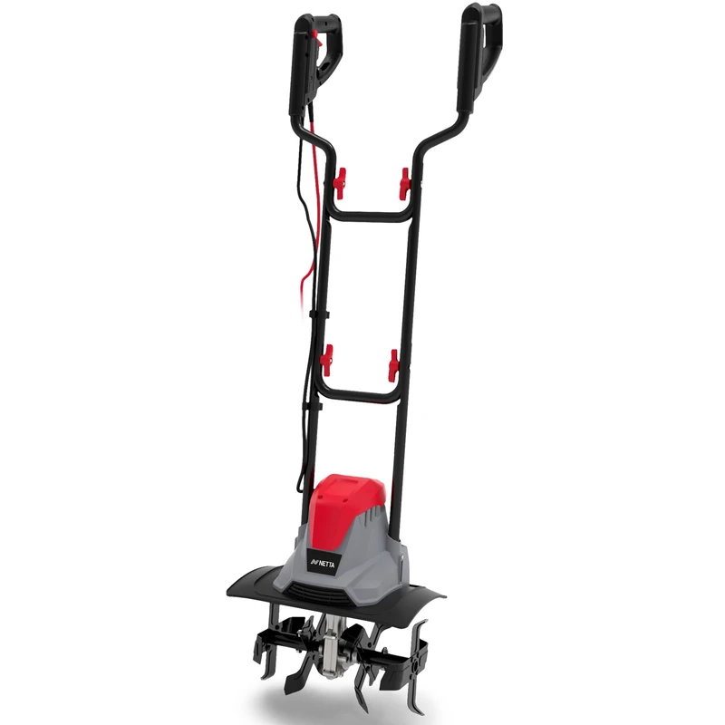 NETTA Electric Garden Tiller 1200W - Rotovator with 360mm Working Width, 220mm Depth, 10m Cable - Rotary Soil Cultivator Tool - Corded Electric Rototiller for Soil & Garden Tiller