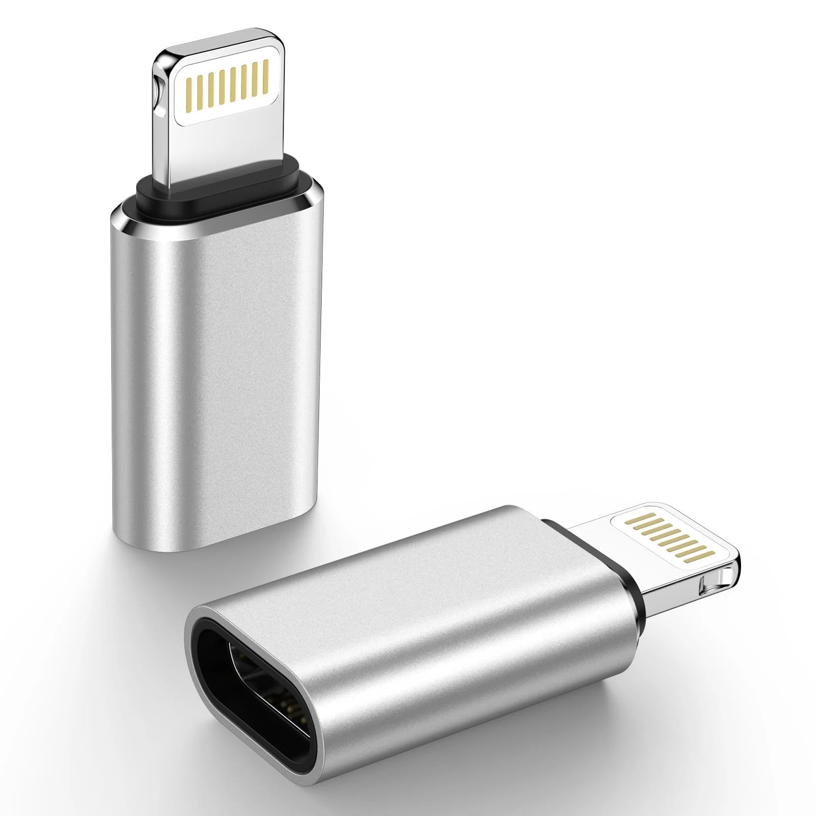 USB C to Lightning Adapter, 2Pack Type C to iPhone Adapter Connector, USB C Female to Lightning Male Adaptor Support Fast Charging/Data Sync for iPhone 14 13 12 11 Pro Max, Not for Audio/Headphone/OTG