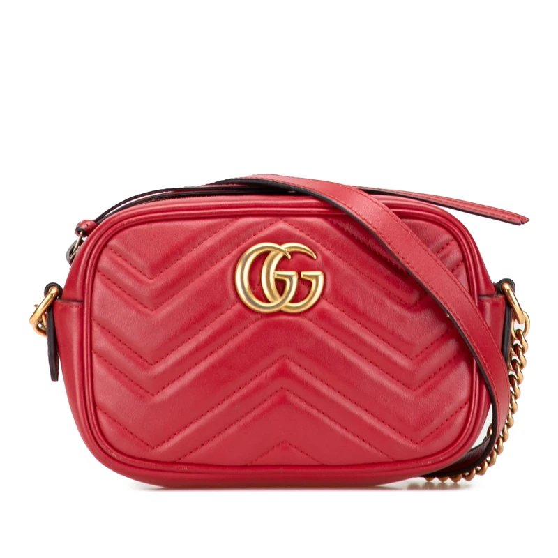 Gucci Pre-Loved Mini GG Marmont Matelasse Leather Crossbody Bag