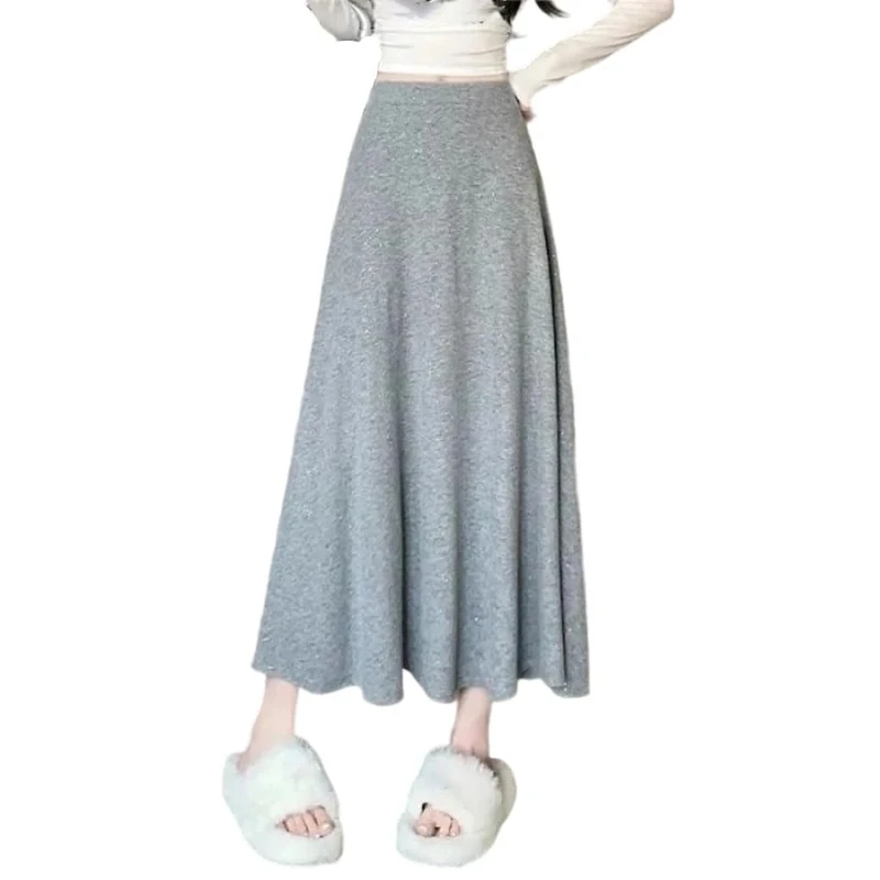 Women's High-Waisted A-Line Mini Skirt, Draped, Casual, Everyday, Outdoor, Work, and Office Skirt Light Gray L